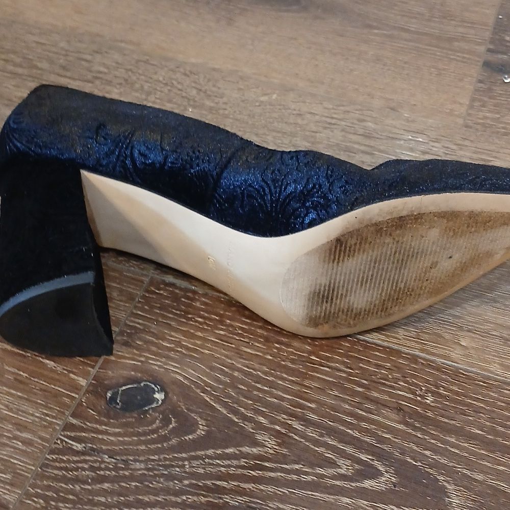 Marc Fisher Black Pointed Block Heels Velvet Size… - image 7